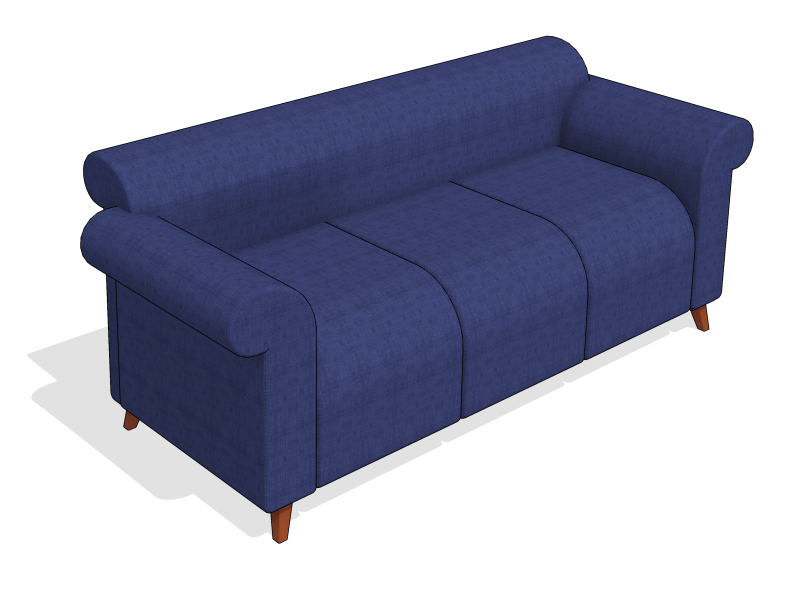 Sofa 3 Lugares Multicor Parametrico Azul Es